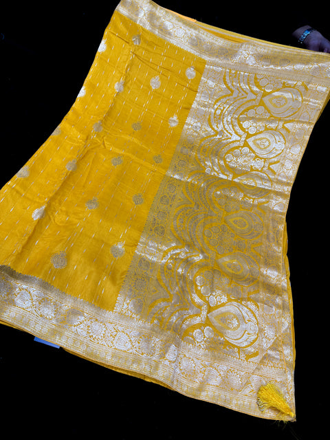 Banarasi silk beautiful golden zari saree