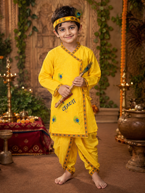 Cotton-Based Krishna Costume
Comfortable Krishna costume made with cotton-based fabric and comes with matching accessories. Slight variations in design, colour and accessories may occur.
