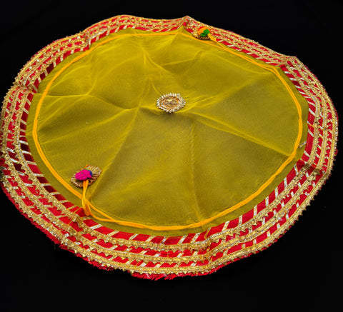 Beautiful silk fabric cover for thaali (big size thaali cover)