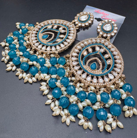 Beautiful Kundan & Pearls work bigger earrings (very lite weight)