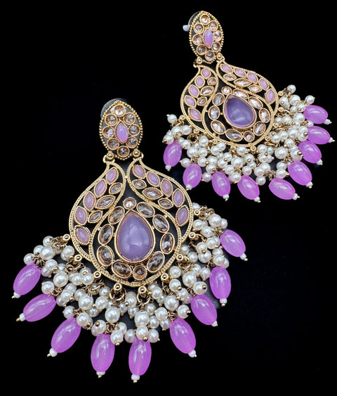 Original Polki with beautiful pearls heavy look Earrings with lite weight