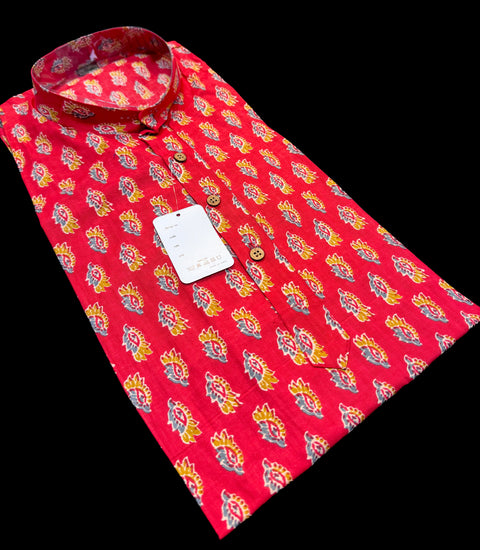 Pure cotton based Men’s Printed kurti (sizes mentioned in inches ,not according to the label on Kurti) size 42 kurti- Length 38inches )