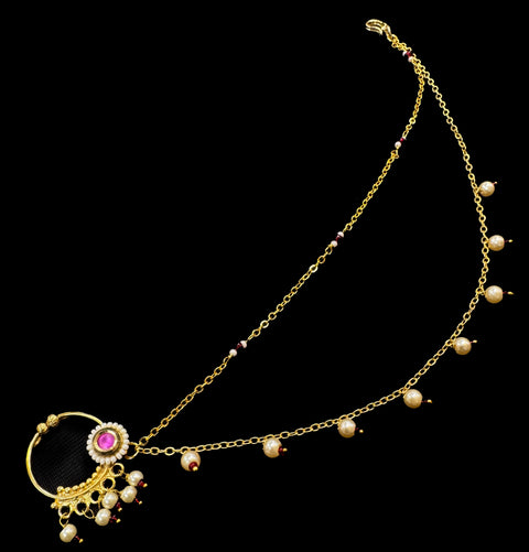 Small size Original Kundan stone Beautiful Bride Nath (non piercing)