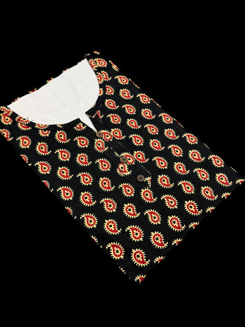 Pure Cotton based Printed short Kurti for girls /Ladies (Size 38 - length 28 inches, Size 42 ,46, 48 length -31 inches)sleeves 17 inch