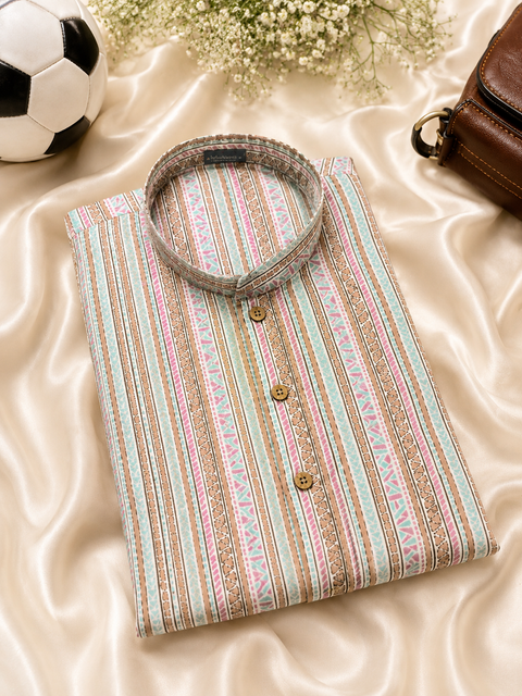 Pure cotton based Men’s Printed kurti (sizes mentioned in inches ,not according to the label on Kurti)size 46 kurti- Length 40 inches and size 48 -length 42 inches ) Kurti only. Pants not included.