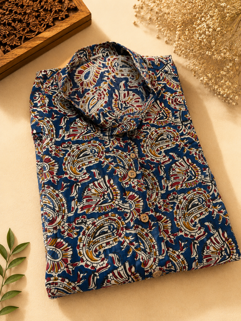Pure Cotton Based Men’s Printed Kurti (Sizes Mentioned In Inches ,Not According To The Label On Kurti) Size 44 Kurti- Length 40 Inches And Size 46-Length 42 Inches ) Kurti only. Pants not included.