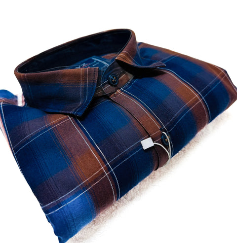 Cotton Rayon based beautiful mat look check printed Shirt