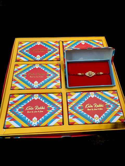 Beautiful Stone Work Rakhi in nice pack gift box