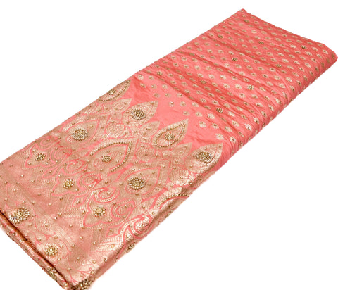 Beautifully designed Banarasi Silk Saree with heavy Handwork with stones & Zari