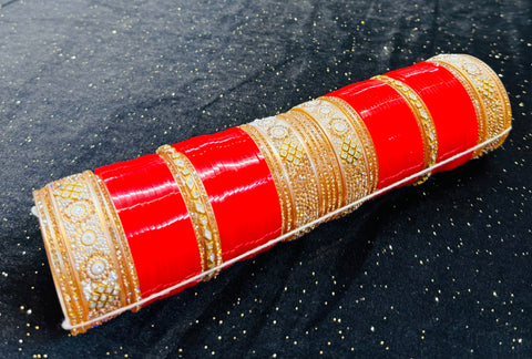 Beautiful stone work studded Bridal Churra