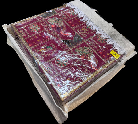 (Video clip attached )Magenta color heavy embroidery work Maiyan set for Mehndi / Haldi Ceremony for Wedding (Bride and Groom)