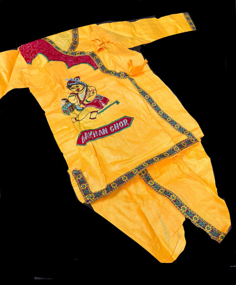Cotton Based Beautiful Krishna Costume With All Accessories