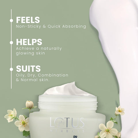 Lotus Herbals WhiteGlow Skin Whitening And Brightening Gel, Face Cream with SPF-25, for all skin types, 60 g