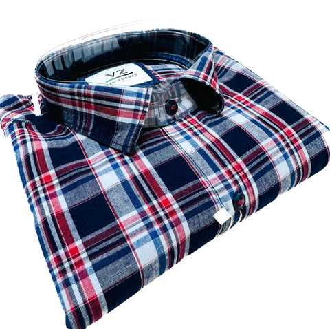 Cotton based beautiful mat look check printed Shirt