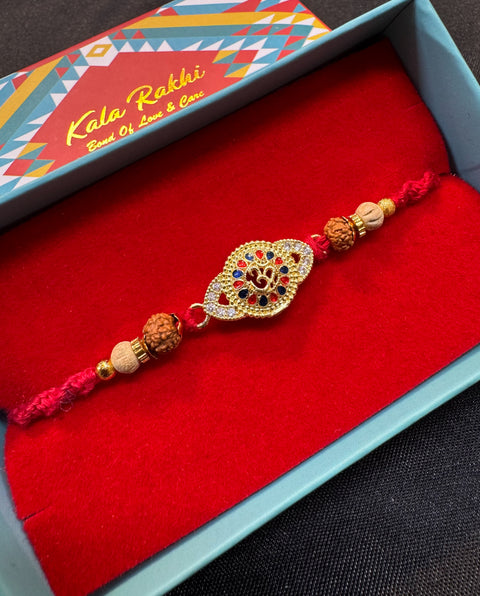 Beautiful Stone Work Rakhi in nice pack gift box