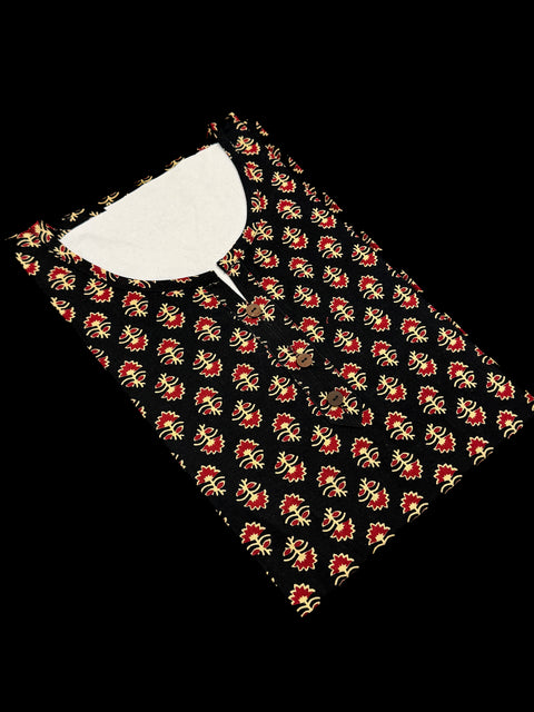 Pure Cotton based Printed short Kurti for girls /Ladies (Size 38 - length 28 inches, Size 42 ,46, 48 length -31 inches)sleeves 17 inch