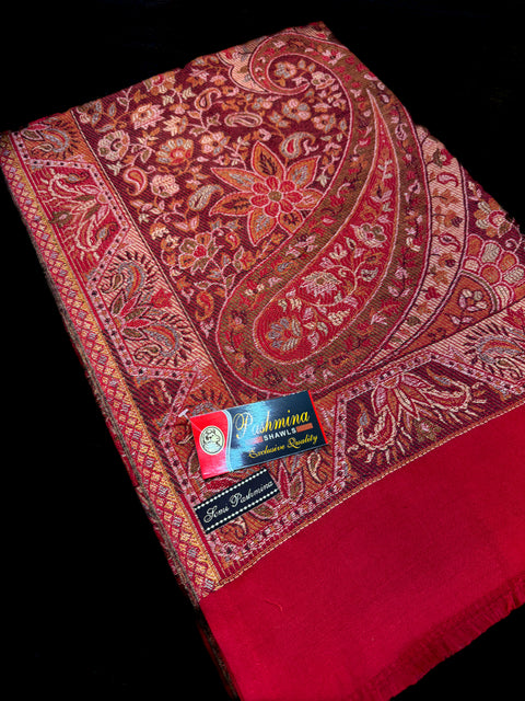Women's Plain Pure woollen Kashmiri Shawl