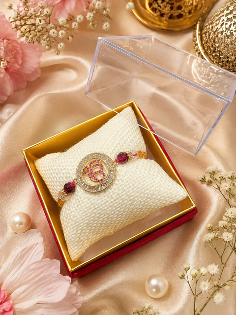 American Diamond Waheguru Rakhi
A beautiful American Diamond Rakhi featuring a divine Waheguru design, symbolizing love, blessings, and spiritual protection. A perfect choice to make Raksha Bandhan extra special.