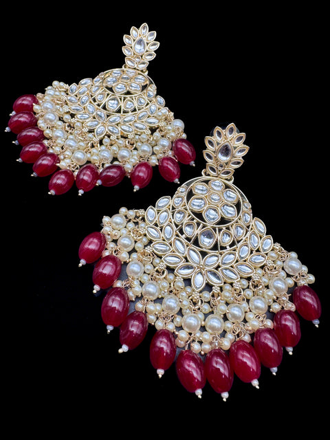 Kundan with beautiful pearls heavy look Earrings