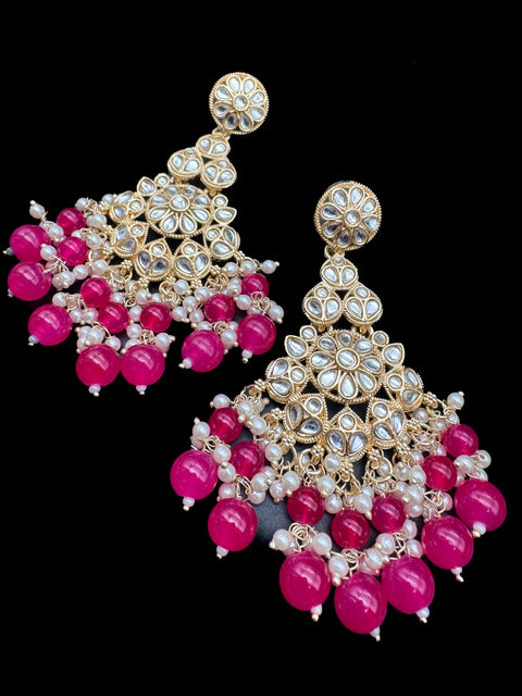 Kundan with beautiful pearls heavy look Earrings with lite weight