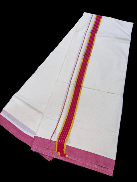 Woven Cotton Kerala Mundu / Dhoti in off White ( 4 mtrs )