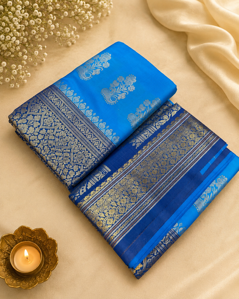 Premium Art Silk Saree Featuring Elegant Zari Weaving, Saree Comes With An Attached Blouse Piece. Model Blouse Is For Reference Only. Slight Variation In Colour And Design May Occur