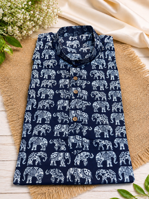 Pure cotton based Men’s Printed kurti (sizes mentioned in inches ,not according to the label on Kurti)size 44 kurti- Length 40 inches and size 46-length 42 inches ) Kurti only. Pants not included.