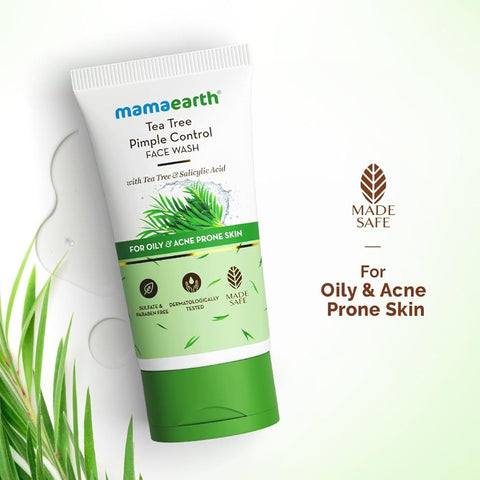 Mamaearth Tea Tree Pimple Control, Anti Acne Face Wash with Tea Tree & Salicylic for Oily & Acne-Prone Skin - 150 ml | Controls Oil to Prevent Pimples | Made Safe