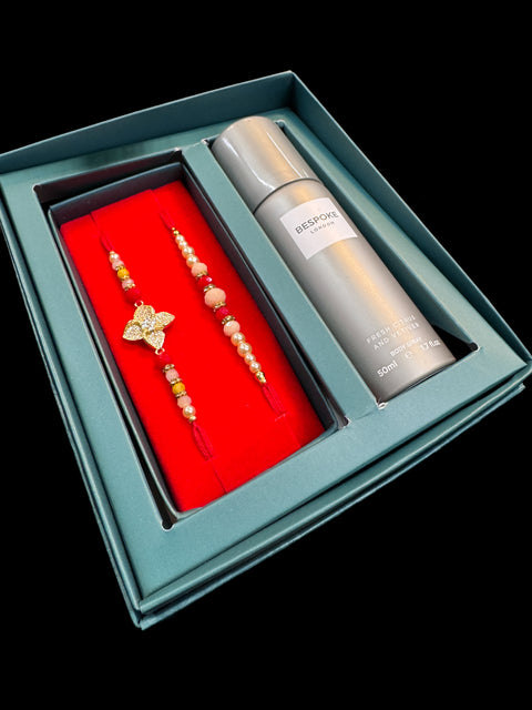 Bhai Rakhi & Dhaaga with Perfumed deodorants gift pack
