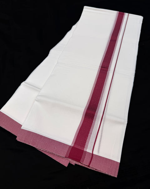 Woven Cotton Kerala Mundu / Dhoti in White ( 3.75 mtrs )