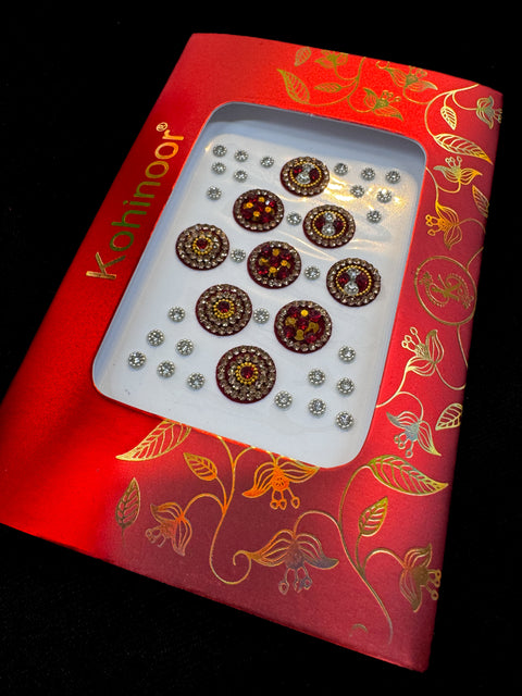Golden stone Deep Maroon Bindi