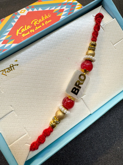 Beautiful Stone Work Rakhi in nice pack gift box