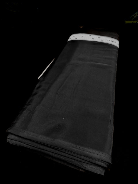 Black color Pure and soft Crepe Silk Fabric (per meter)