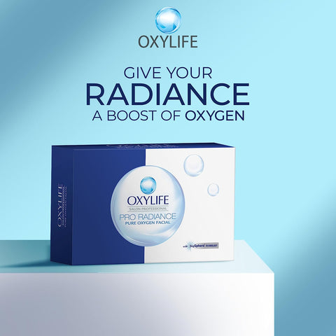Oxylife Salon Professional Proradiance Pure Oxygen Facial Kit - 50g | With Oxysphere Technology | Hydrates Skin | Removes Dead Skin Cells | Cleanses Impurities | Removes Blackheads