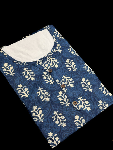 Pure Cotton based Printed short Kurti for girls /Ladies (Size 38 - length 28 inches, Size 42 ,46, 48 length -31 inches)sleeves 17 inch