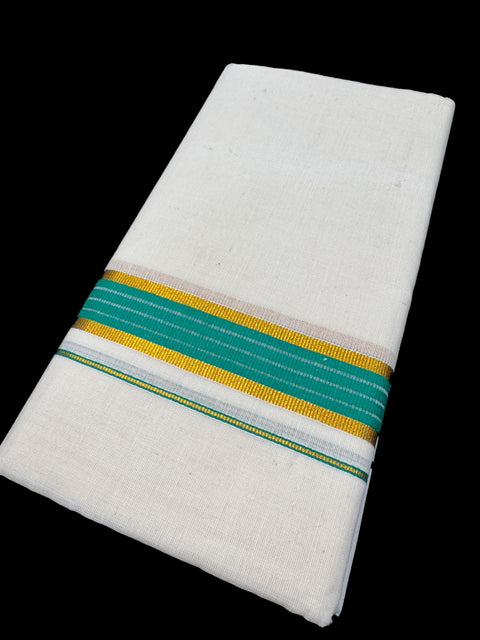 Woven Cotton Kerala Mundu / Dhoti in off White ( 4 mtrs )