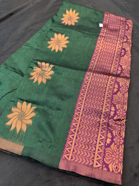 Soft Silk Saree with contrast beautiful pallu and blouse