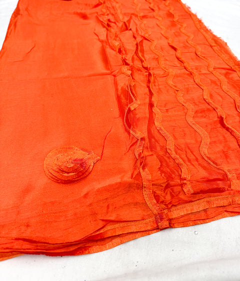 Pure chinnon based plain dupatta with lace work