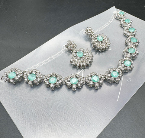 Jerkan stone work beautiful necklace with earrings