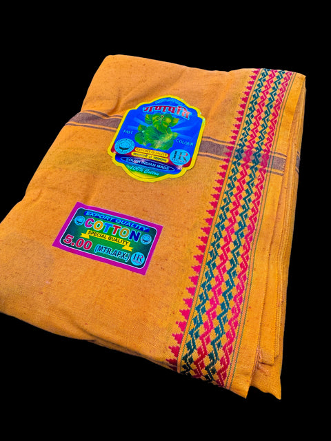 Kesari Colour cotton based apx 5 meter Dhoti