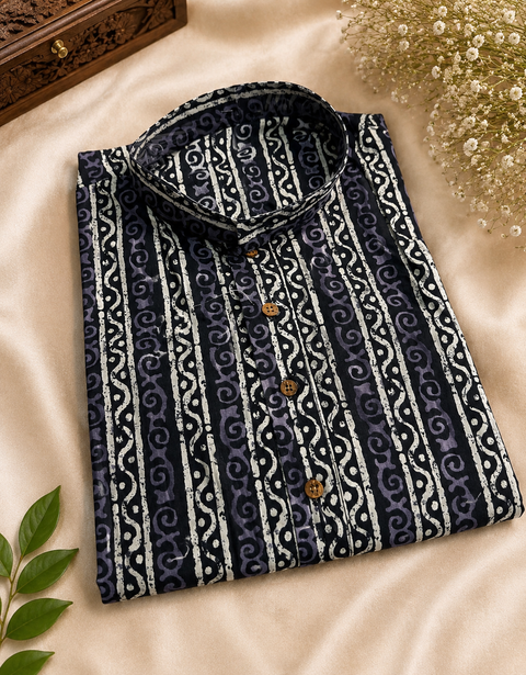 Pure cotton based Men’s Printed kurti (sizes mentioned in inches ,not according to the label on Kurti)size 44 kurti- Length 40 inches and size 46-length 42 inches ) Kurti only. Pants not included.