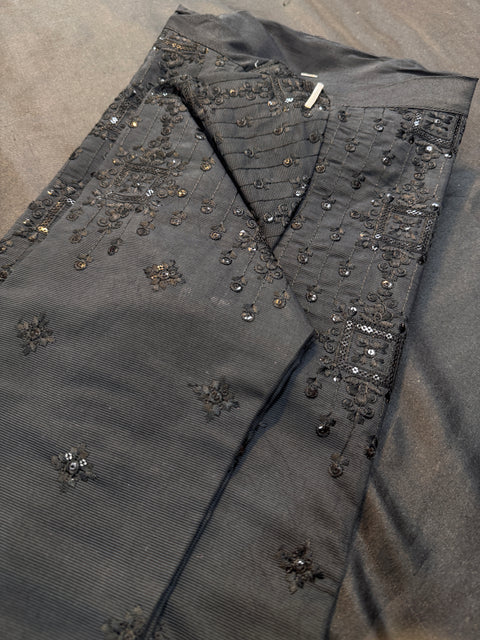 Malmal Rayon based very soft beautiful embroidery work at front and back & on sleeves with sequins work designer Kurta & Pajama