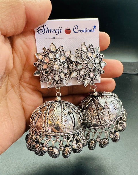 Beautiful oxidised bigger jhumka