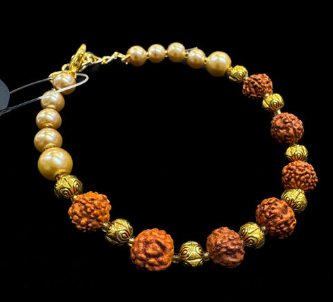 Rudraksh with pearl Rakhi /Bracelet