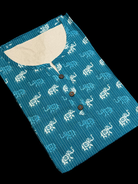 Pure Cotton based Printed short Kurti for girls /Ladies (Size 38 - length 28 inches, Size 42 ,46, 48 length -31 inches)sleeves 17 inch