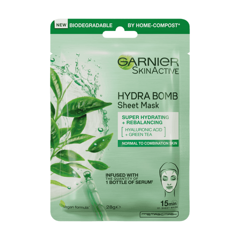 Garnier SKINACTIVE Hydra Bomb Hyaluronic Acid Green Tea Sheet Mask