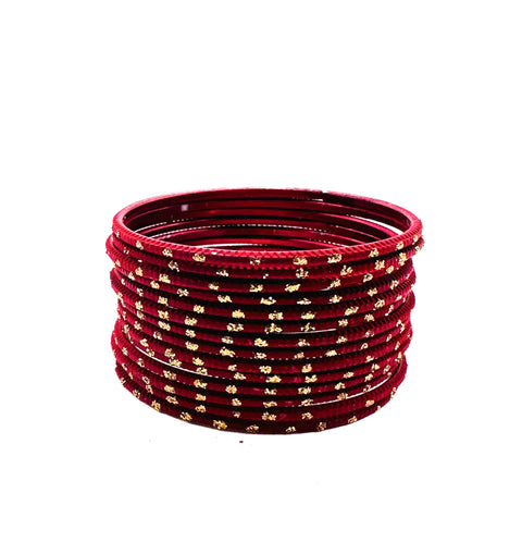 Maroon color kids plain Metal bangles (2 dozen in one pack)