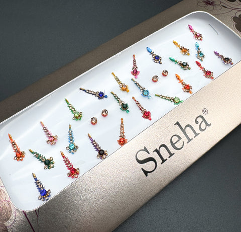 Multicolour Bindi with beautiful Stone work