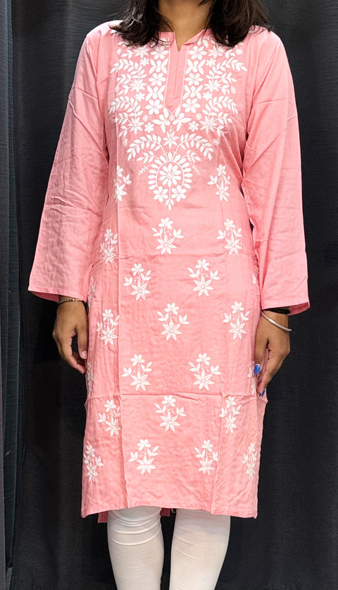 Pure & very soft Rayon based Chikankari work Kurti