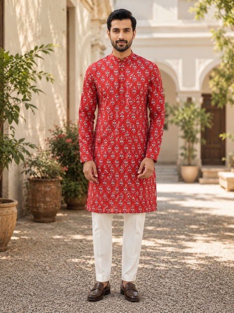 Pure cotton based Men’s Printed kurti (sizes mentioned in inches ,not according to the label on Kurti)size 44 kurti- Length 40 inches and size 46-length 42 inches ) Kurti only. Pants not included.
